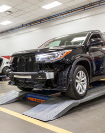 Toyota on vehicle lift | Peppers Toyota in Paris TN