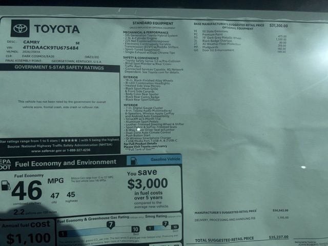 2026 Toyota Camry SE